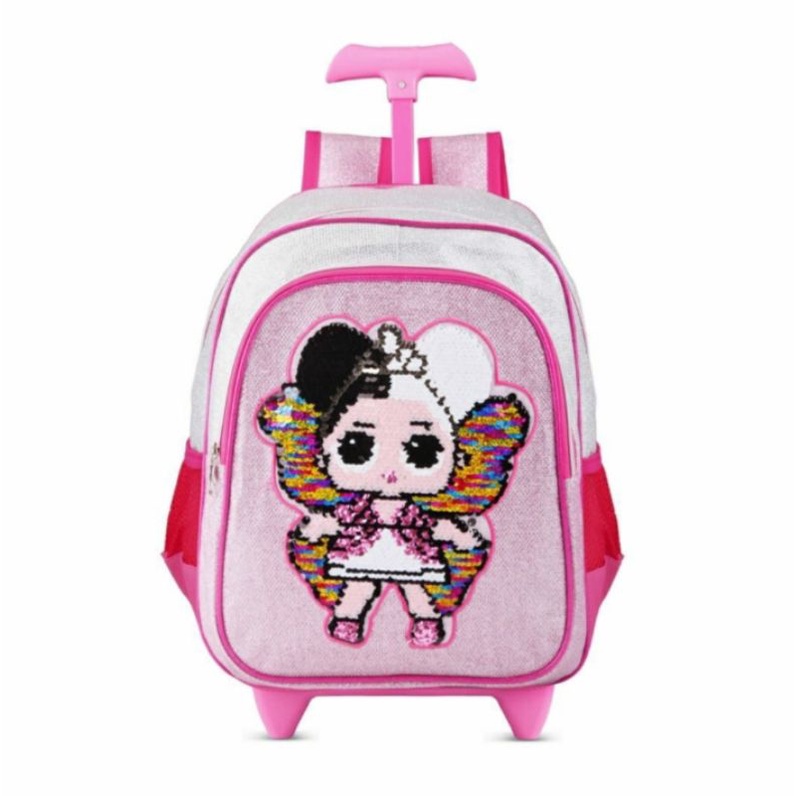 tas.troli.anak,TK/sd.lol usap gliter./tas roda anak sekolah.