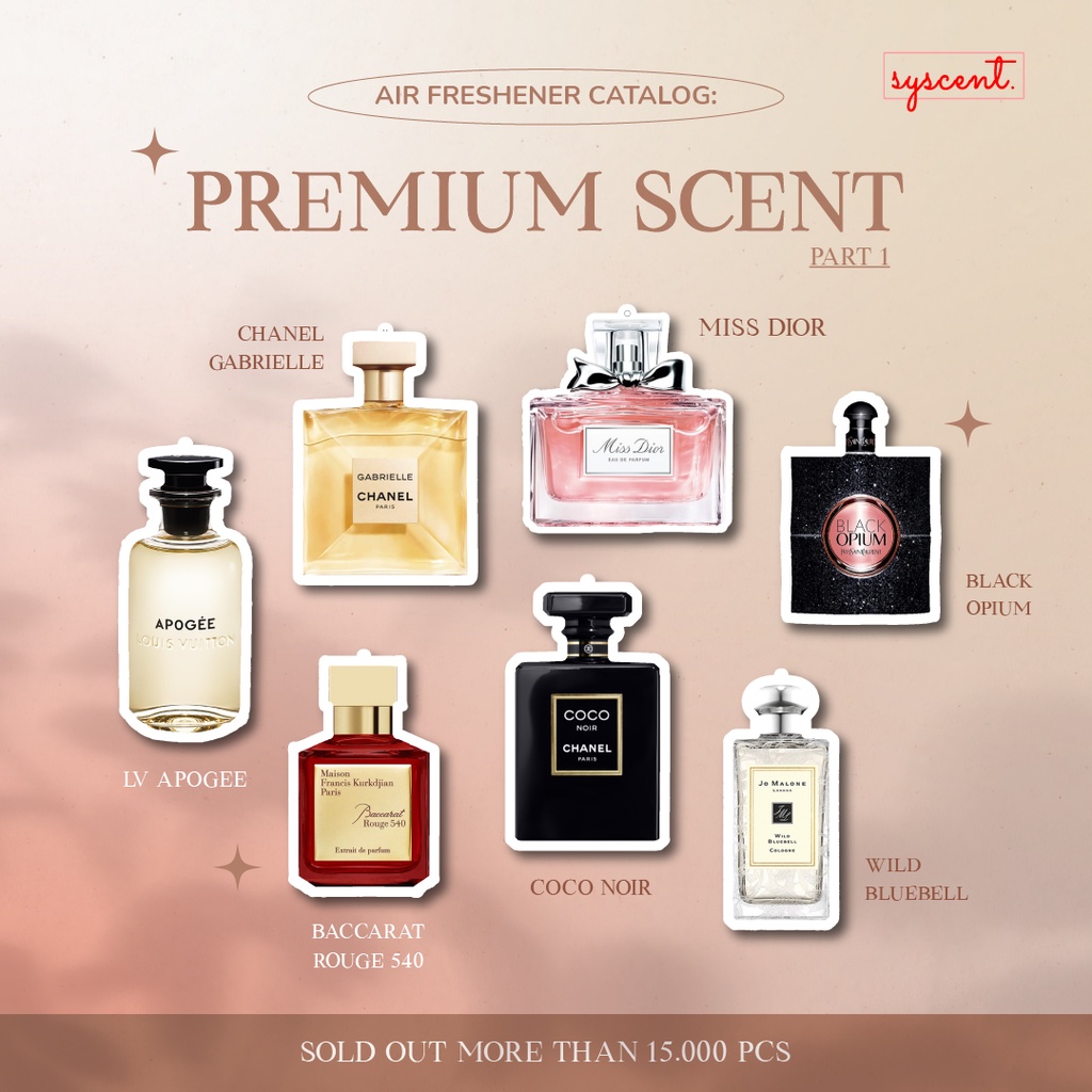 SYSCENT Air Freshener Premium | Parfum Mobil / Pewangi Ruangan / Pewangi Mobil / Pengharum Mobil |