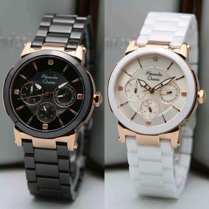 AC 2880 JAM TANGAN ALEXANDRE CHRISTIE WANITA KERAMIK ORIGINAL