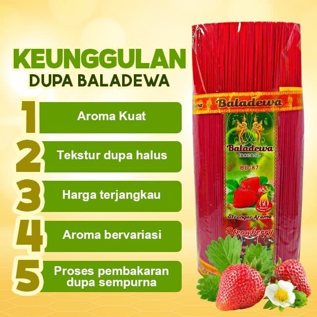 Dupa/ Hio Wangi Harum Baladewa 39 cm 5 Kg 1.4 mm Strawberry merah