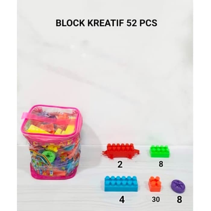 M158-52 Blok Kreatif isi 52pcs Puzzle Susun / LEGO / Mainan Edukasi