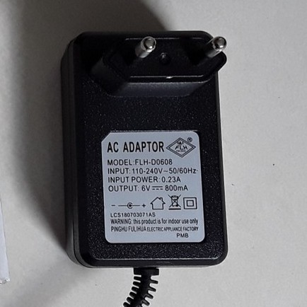 Charger Aki PMB Output: DC 6 Volt -800 ma Model FLH-D0608