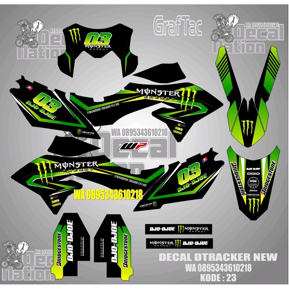 DECAL DTRACKER 150 NEW STICKER KLX STICKER DECAL STIKER D TRACKER 150 SE MURAH STIKER KLX DTRACKER