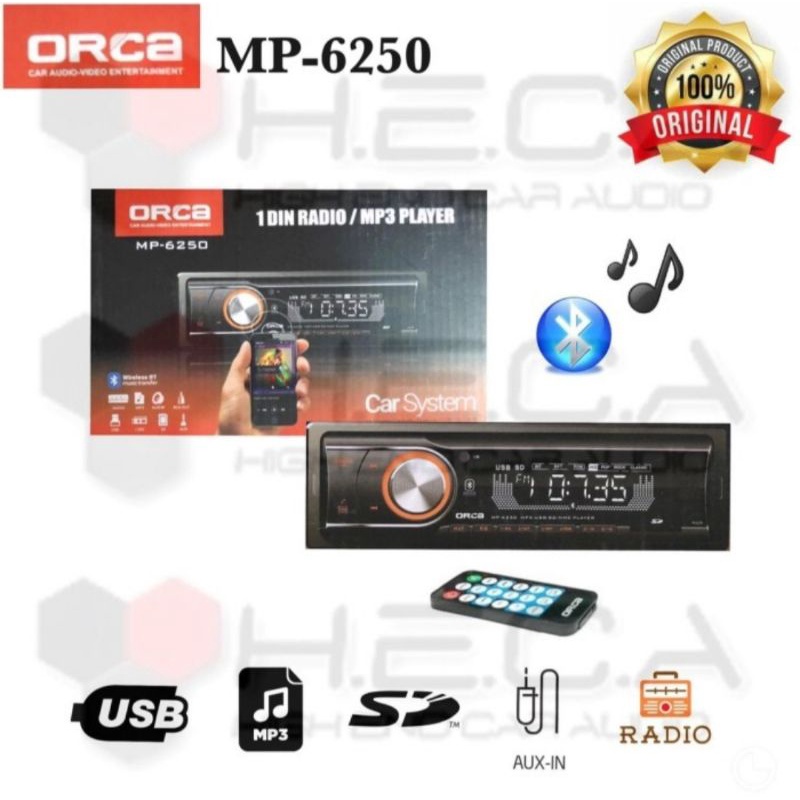 Tape mobil orca single din USB Bluetooth headunit bukan jvc pioner