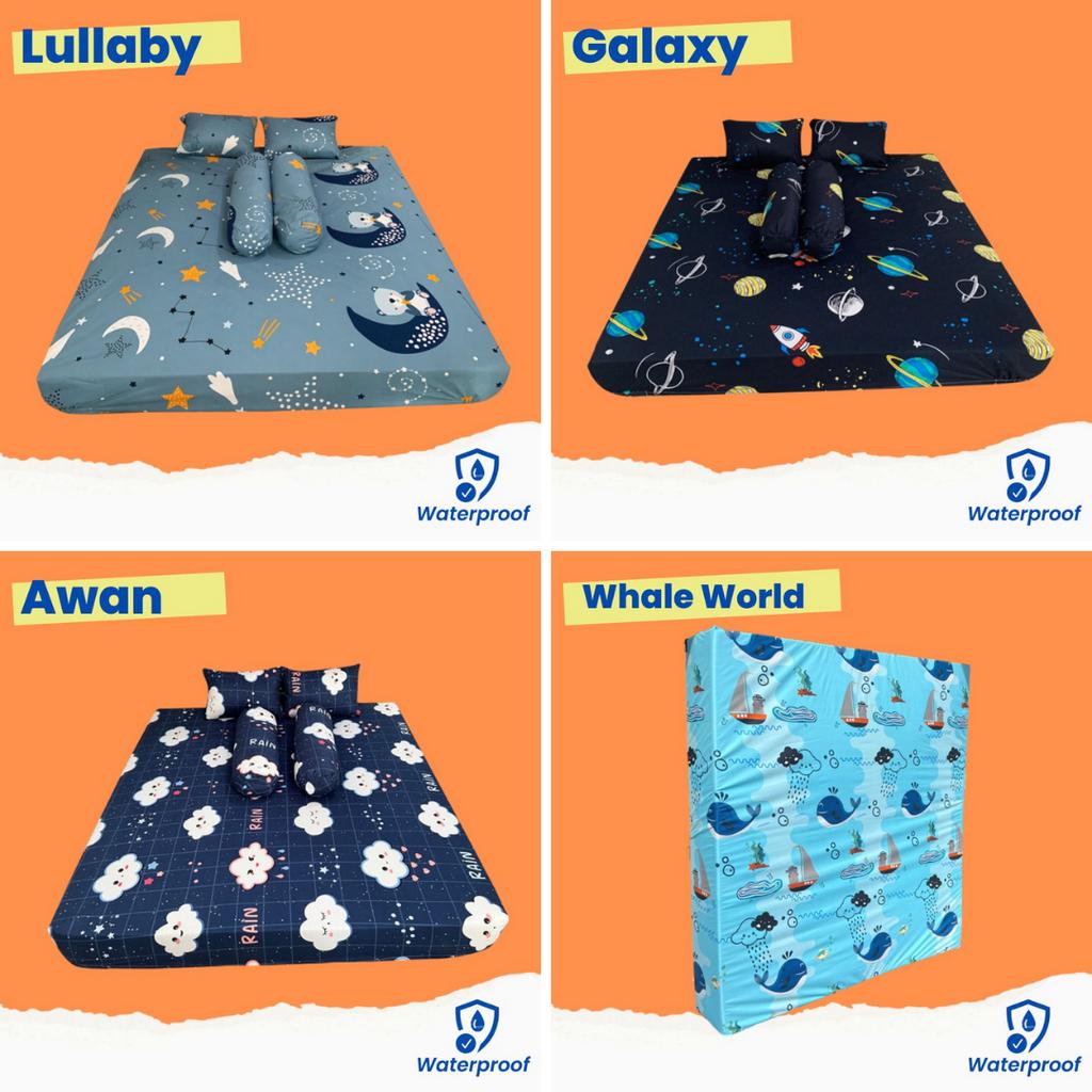 Sarung Kasur Busa Lipat Resleting Waterproof / Sprei Lipat Waterproof / Sarung Kasur Waterproof Anti Air / Sarung Inoac Resleting