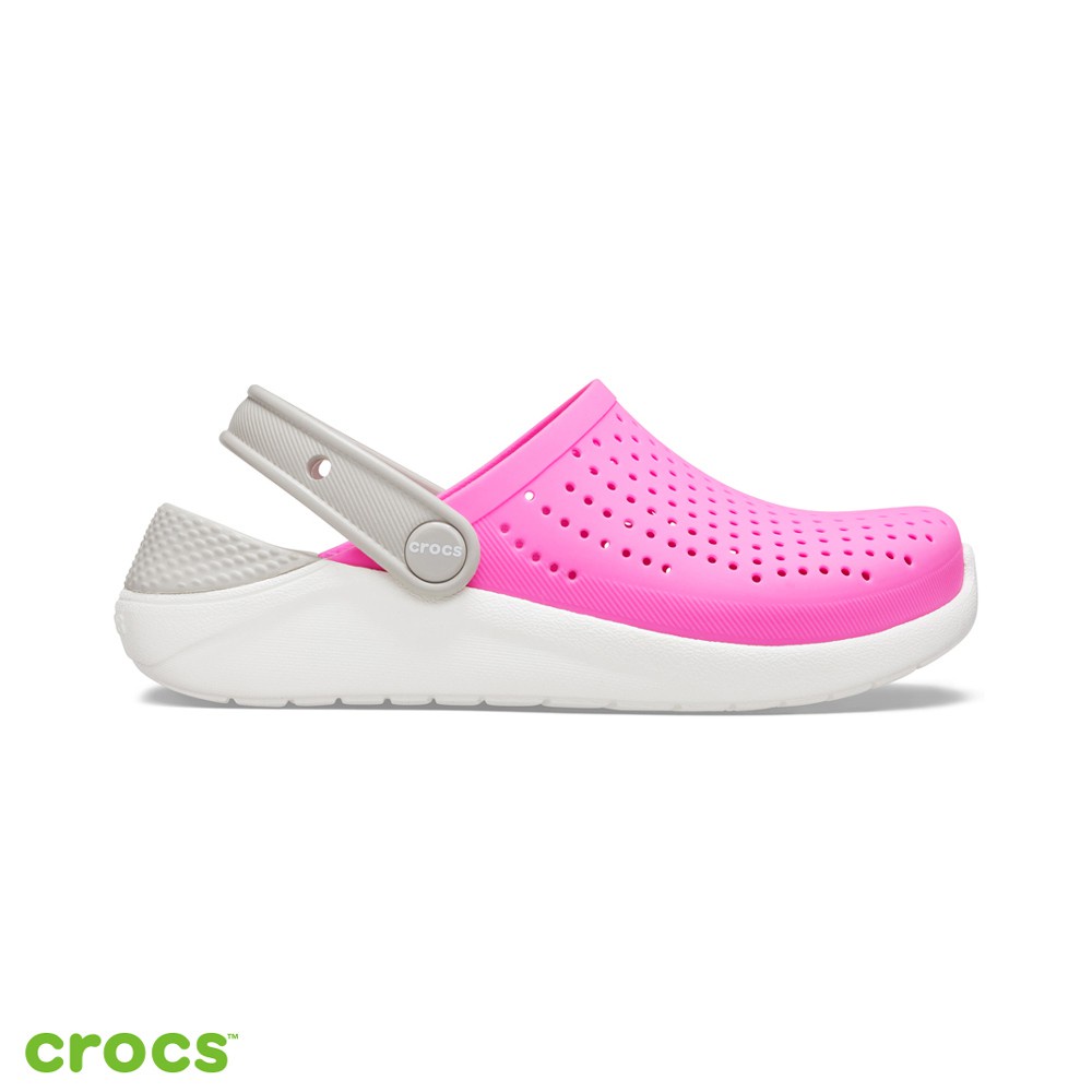 Crocs Literide Kids / Sandal Anak Laki dan Perempuan / Sandal Anak Unisex / Sandal Tahan Air /  Original - Pink Gray -  /-205964-6QR