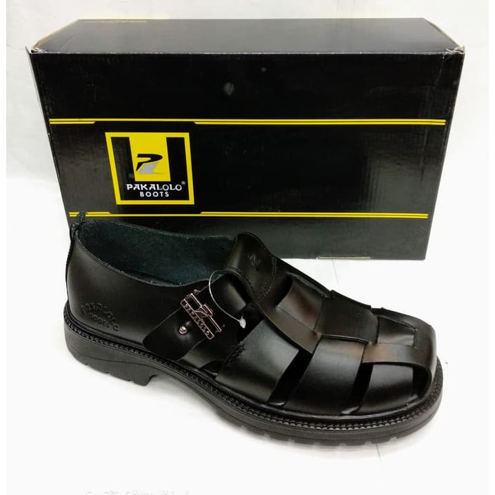 Sepatu kulit pakalolo boots N08705 hitam sepatu casual pria original - Hitam