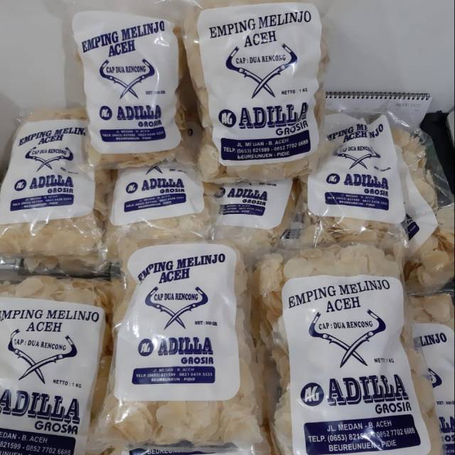 

Emping melinjo aceh asli 500 gram kualtias 1 grade A, tipis dan bersih,