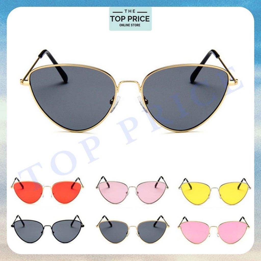 Topprice KC11 Kacamata Hitam Wanita Model Retro Cat Eye Sunglasses Women