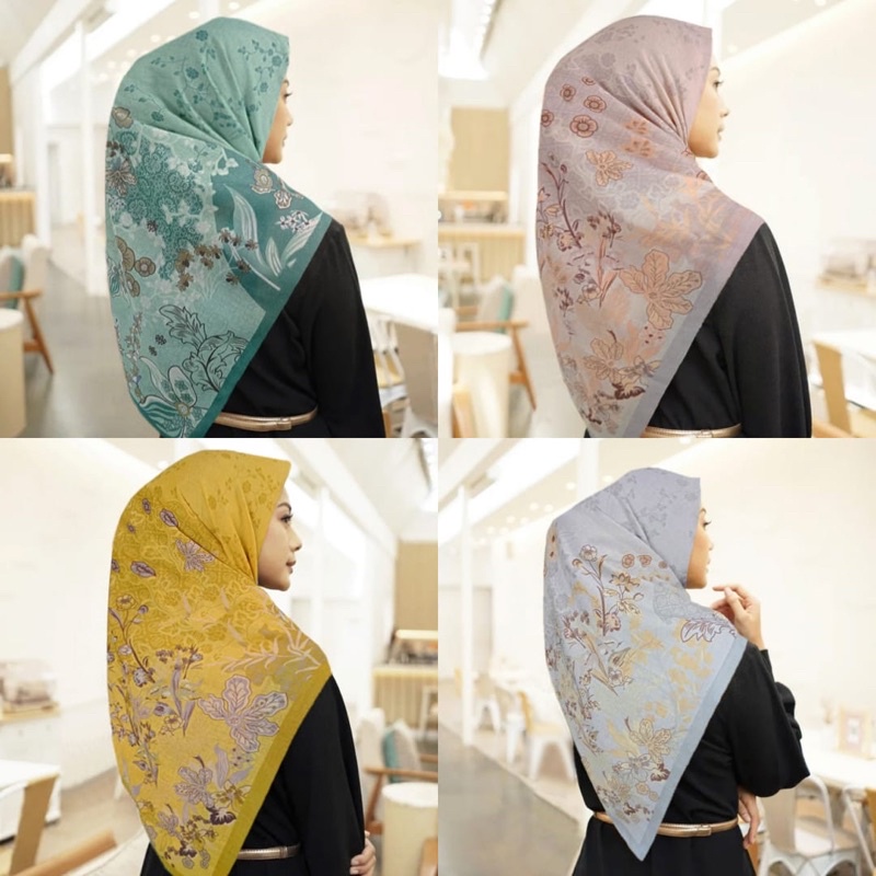 Diskon !! Hijab Segiempat Voal Motif Molina Series| Jilbab Voal | Kerudung Segiempat Voal