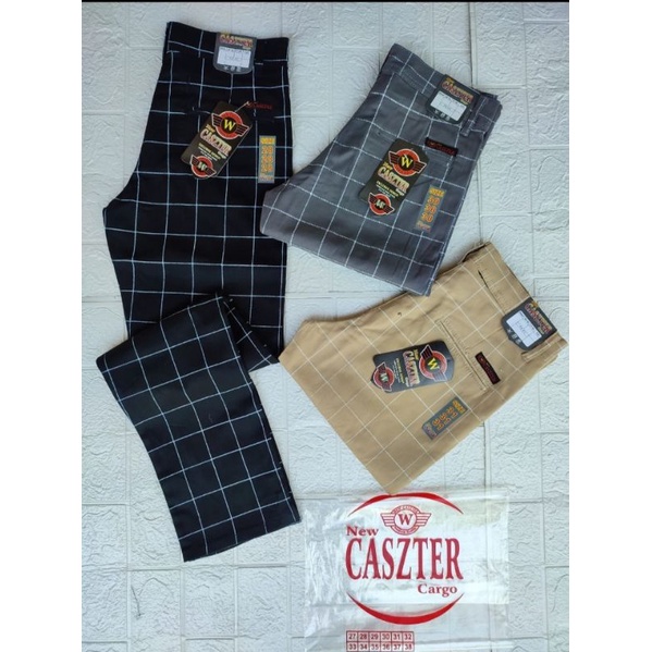 celana panjang tartan-slimfit pria street/mellar