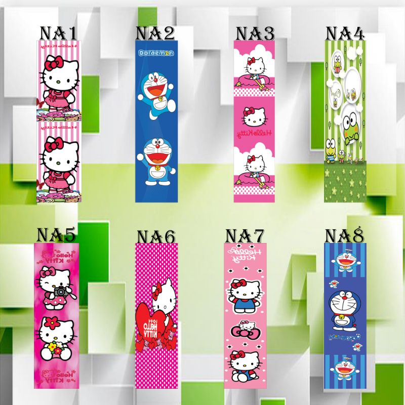 stiker kaca uk 30x150cm aneka motif kartun