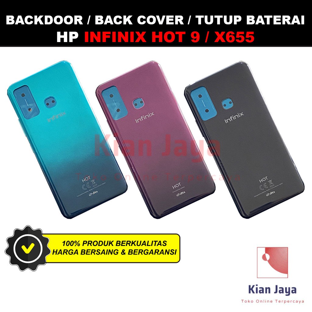 Back Cover Backdoor Infinix Hot 9 X655 Tutup Belakang Baterai Cassing Casing Backcase Original