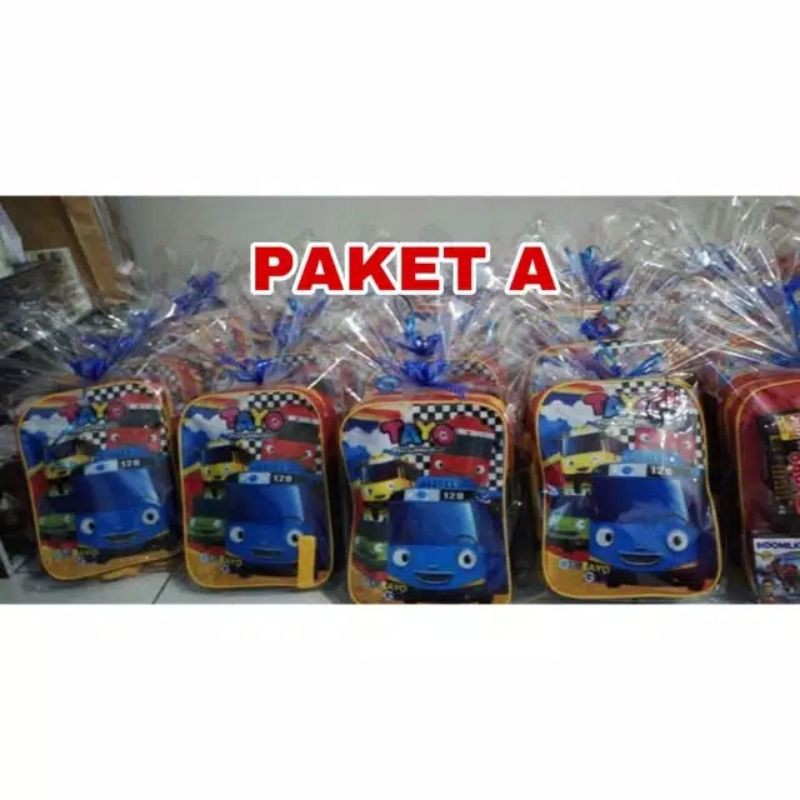 

SOUVENIR PAKET ULANG TAHUN TAS TENTENG ANAK + SNACK BINGKISAN CIKI