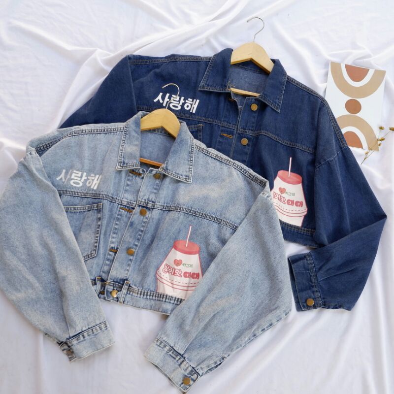 JAKET JEANS OVERSIZE/JAKET JEANS CROP