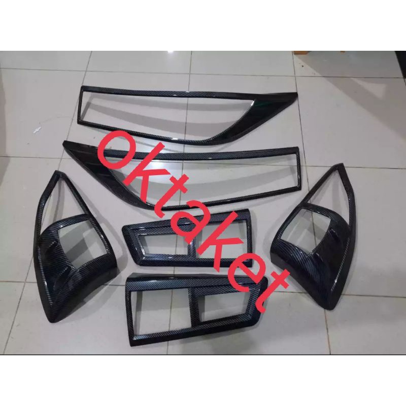 paket garnish lampu depan belakang all new Innova 2016 full carbon