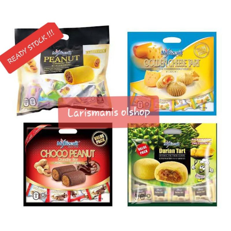 

Mybizcuit 300g|chocopeanut|peanut|goldenchesetart|durian