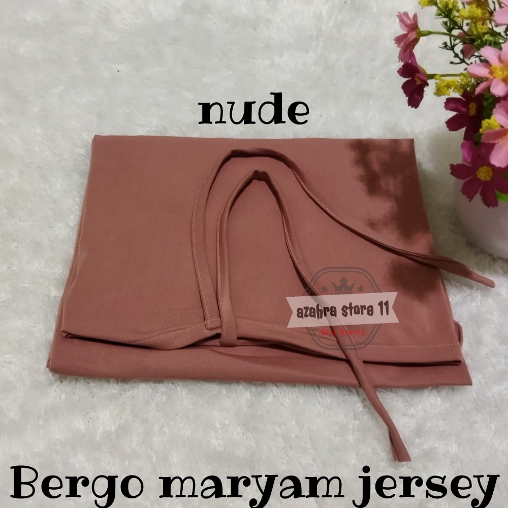 HIJAB BERGO MARYAM JERSEY NON PET TALI BELAKANG NUTUP DADA BERGO OLAHRAGA DAN HARIAN