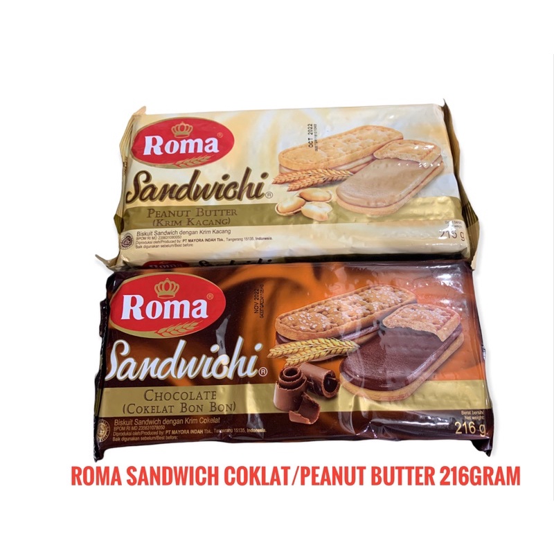 

Roma Sandwich Coklat/Peanut Butter 189 gram