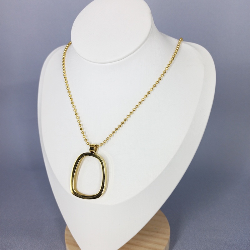 Kalung biji ketumbar liontin abstrak titanium anti karat korea fashion
