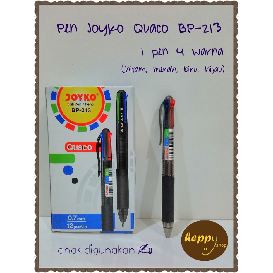 

Dijual Pen Joyko Quaco BP 213 0 7 mm Pen 4 Warna Diskon