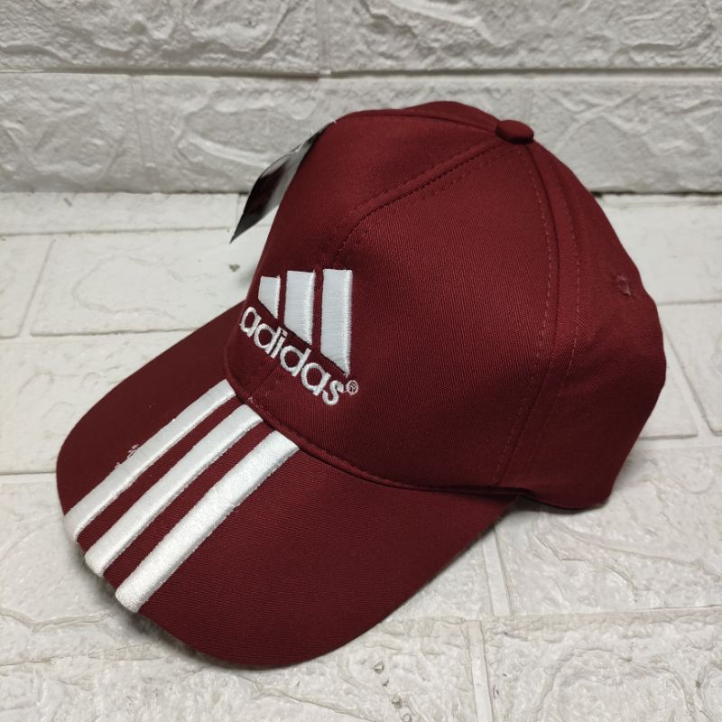 COD TOPI BASEBALL UNISEX LOGO ADIDAS PRIA WANITA TOPI BASEBALL HAT ADIDAS-maroon