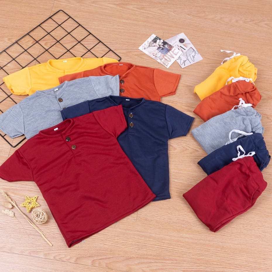 Setelan Baju Pendek Celana Panjang Baby Terry Untuk 1-5 Tahun Earth Tone Series S M L Baby &amp; KIDS Kiano