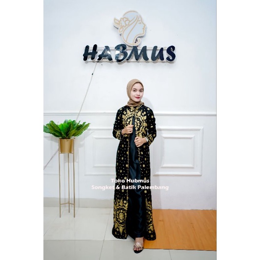 couple batik kondagan gamis songket palembang