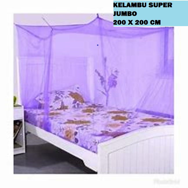 Kelambu Kotak Polos / Kelambu Nyamuk / Kelambu Gantung Super Jumbo 200 x 200 cm