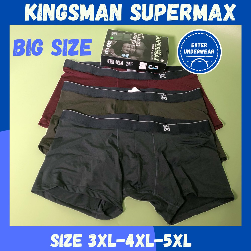 Celana Boxer kingsman SUPERMAX BIG SIZE ISI-3 PCS  EXTRA COOL