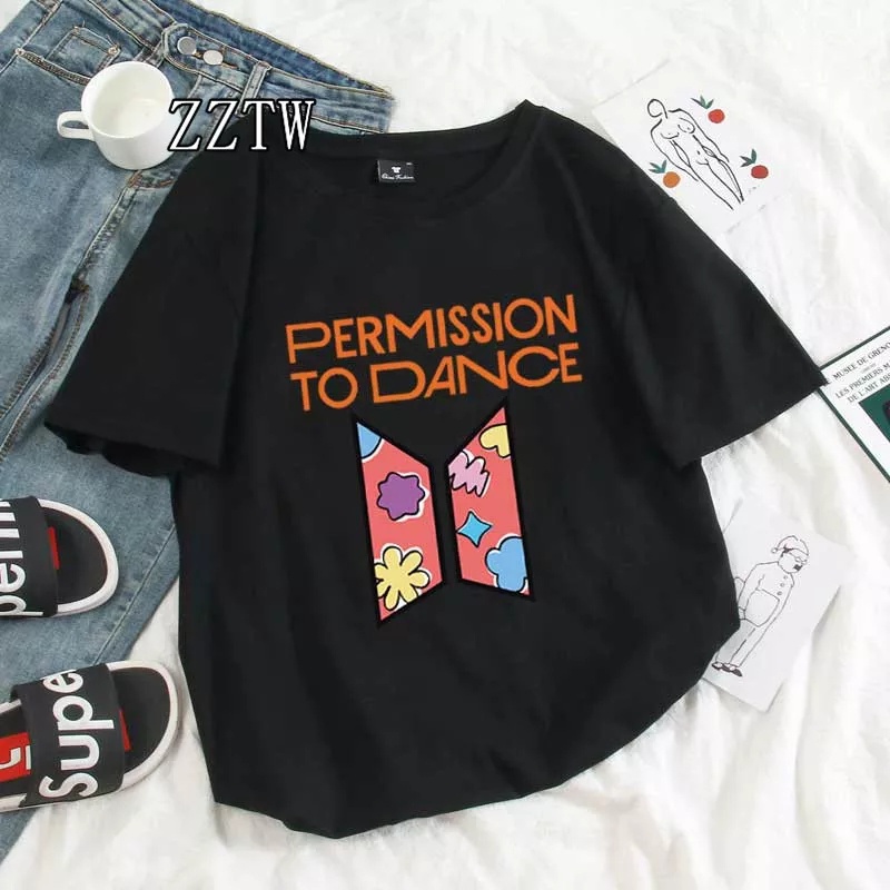 Kaos Bts Permission To Dance Konser LA Jimin Jungkook Taehyung T-shirt BTS Permission To Dance On Stage Atasan BTS KPop Full Member