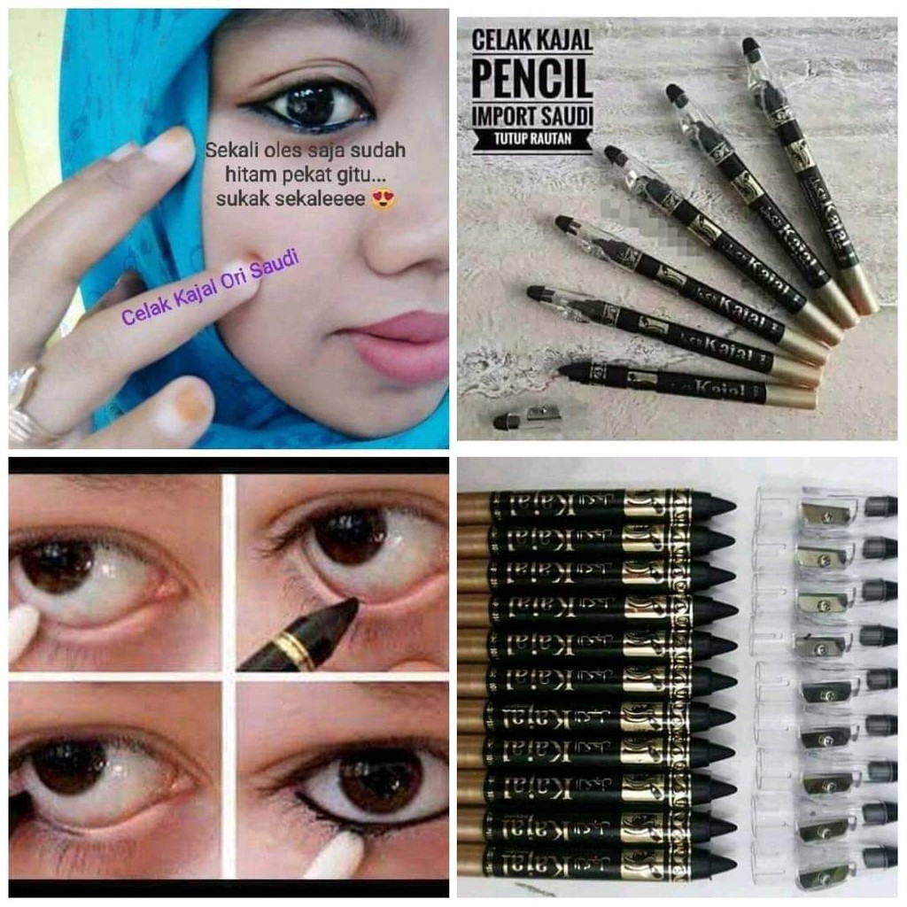 CELAK KAJAL WATERPROOF CELAK ARAB CELAK MATA PENSIL DAN RAUTAN