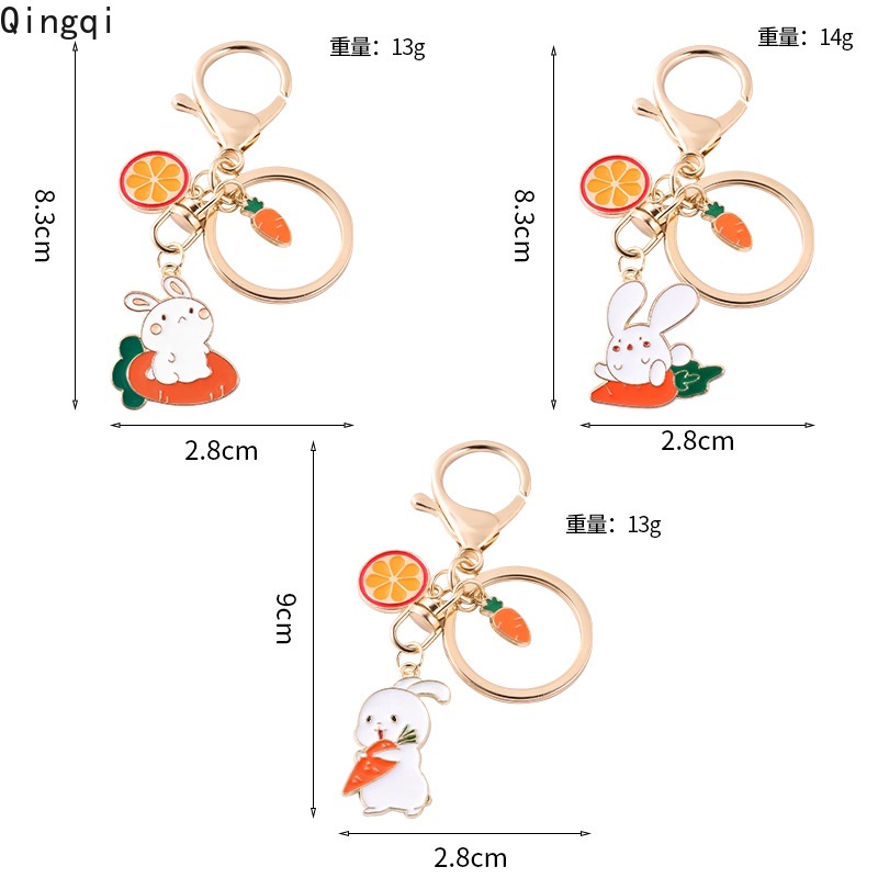 Gantungan Kunci Bentuk Kartun Kelinci Bahan Alloy Untuk Aksesoris Tas