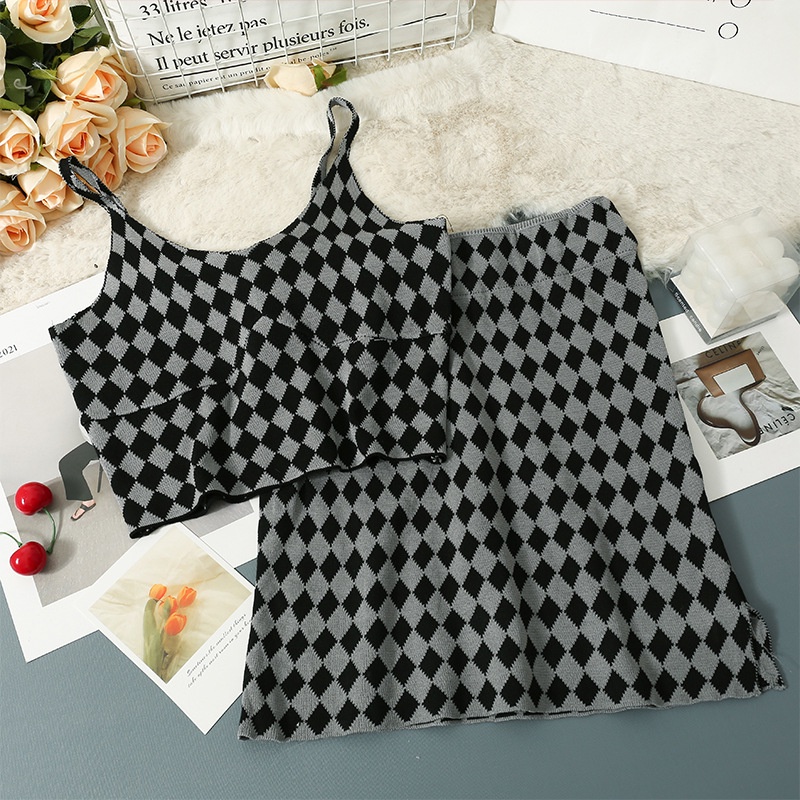 RYX - Sparrow Glimpse Korean One Set Top &amp; Skirt Wanita Fashion Casual / Jalan-Jalan - Ori Import