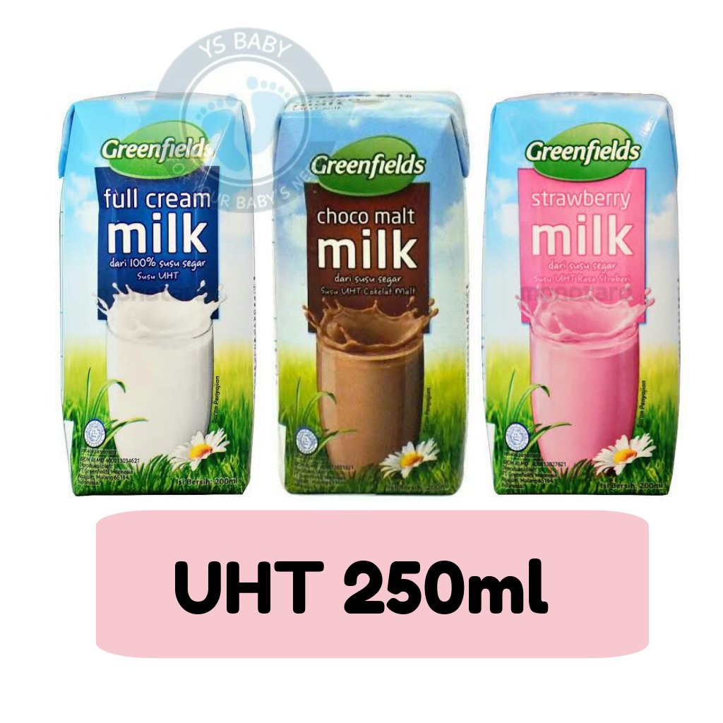 

UHT Greenfields Fullcream / Chocomalt / Strawberry 250ml Greenfield