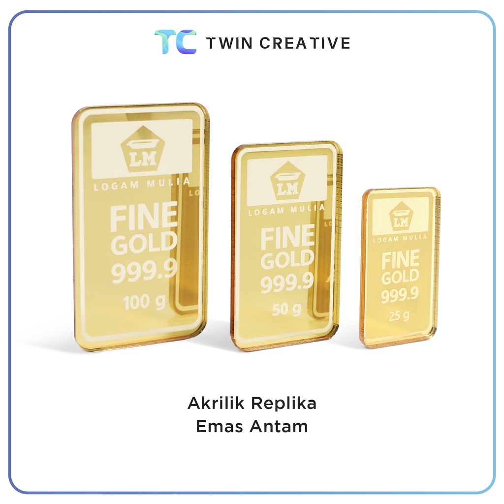 Akrilik Replika Emas Antam Hantaran Dekorasi Mahar - Logam Mulia Minigold