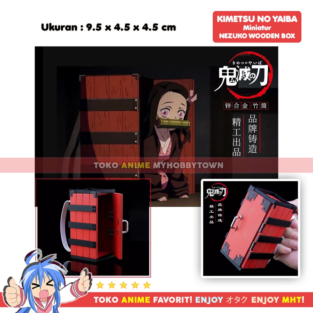 Pajangan Miniatur Kimetsu no Yaiba Demon Slayer Tas Kotak Wooden Box Nezuko Tanjiro Kamado