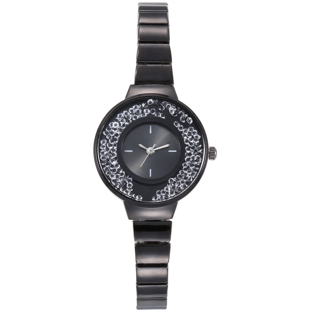 COD Jam Tangan Rantai Hitam Untuk Wanita Analog Quartz Fashion Import W188 murah