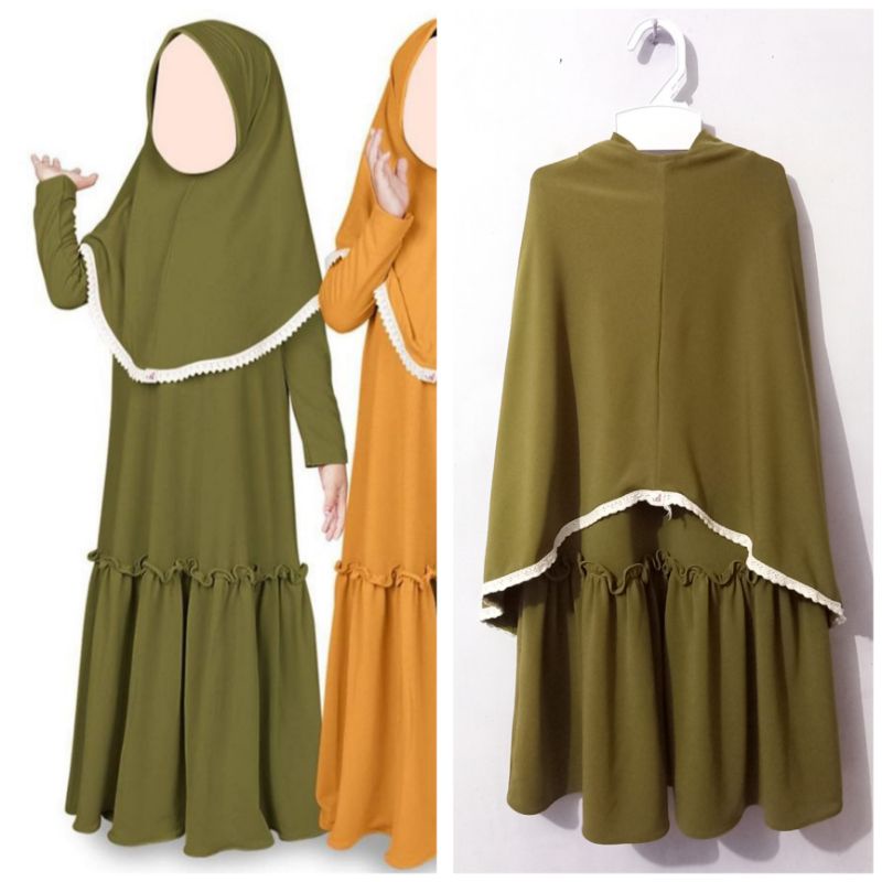 Preloved Atelier Angelina Zara Dress & Daily Khimar Baby Size 3 (Preloved Gamis Hijab Anak)