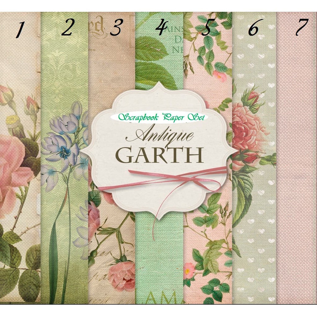 Kertas Scrapbook - Antique Garth 1-7_FFH19 Design