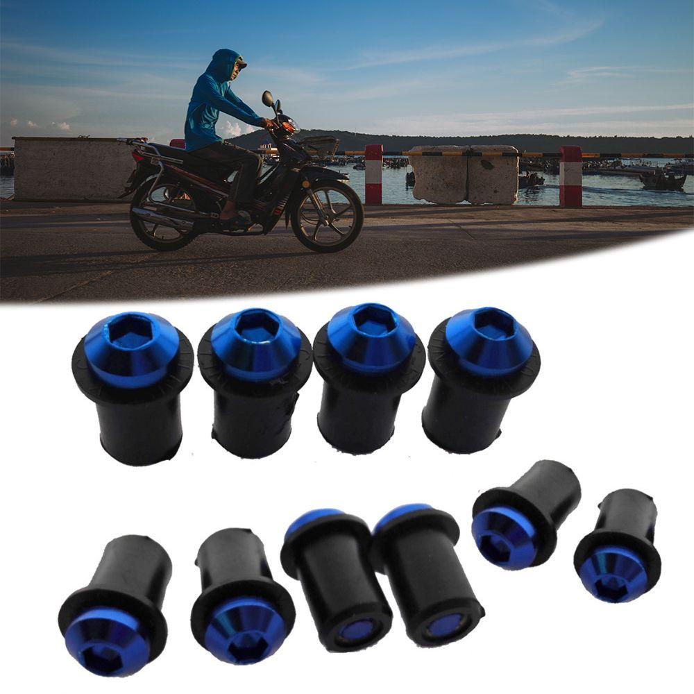 Preva 10Pcs Kaca Depan Motor Aluminium Moto Decor CNC Nuts Fastener