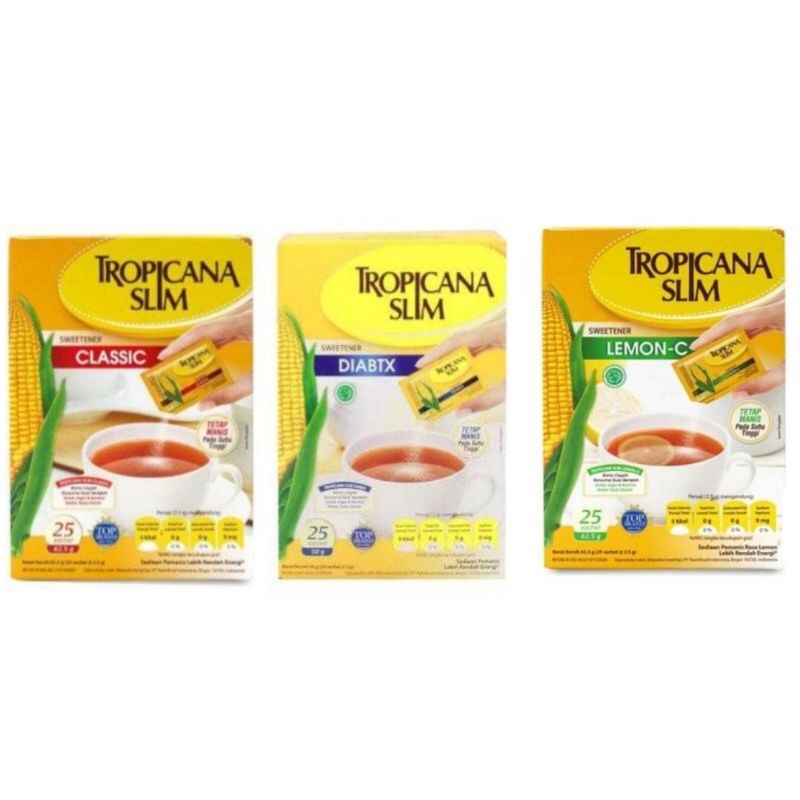 

TROPICANA SLIM - TROPICANA SLIM SWEETENER - GULA - TROPICANA SLIM CLASSIC - TROPICANA SLIM DIABETIX ISI 25sachet