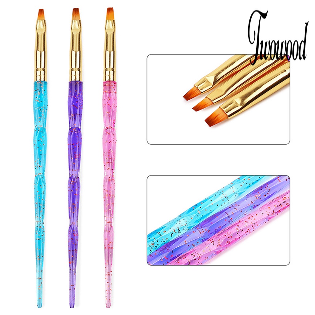 3 Pcs Brush Pen Dotting Universal Untuk Manicure Nail Art