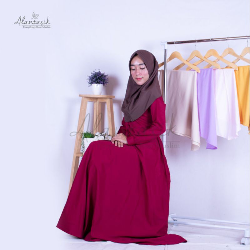 Alantasik - Jilbab Sport Khimar Pet Antem Uk S / Jilbab instant Ukuran S / Jilbab Sekolah R.8