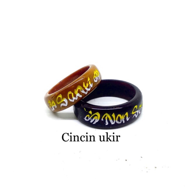 Cincin kokka ukir nama warna hitam-3