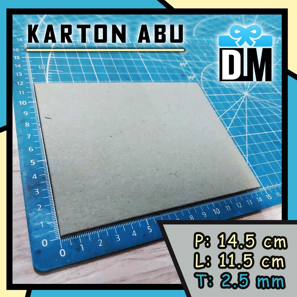 Karton Abu 14.5 x 11.5 cm / 14.5x11.5cm / 15x12 cm / 145x115 mm Papan MDF Abu Duplex Tebal 2.5mm