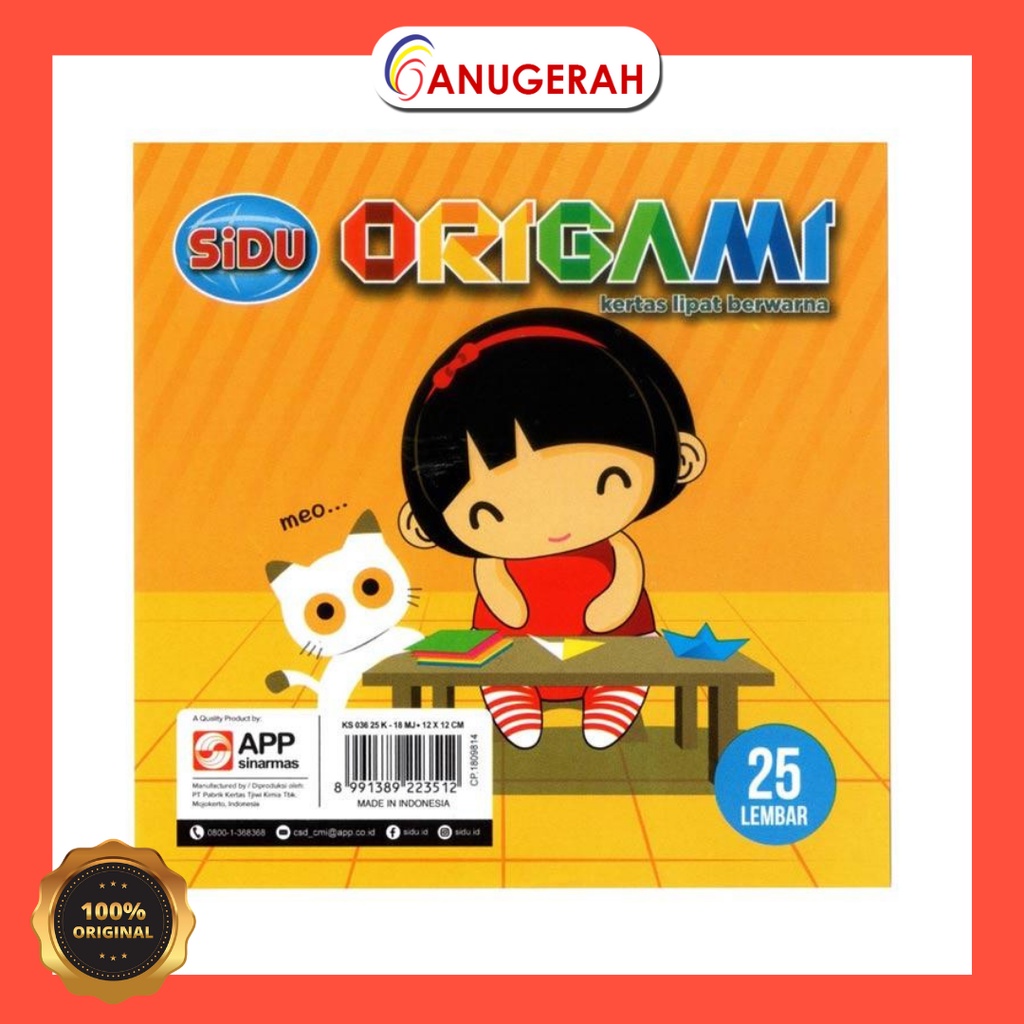 

SIDU 12X12 KERTAS LIPAT/ORIGAMI 25 SHEET
