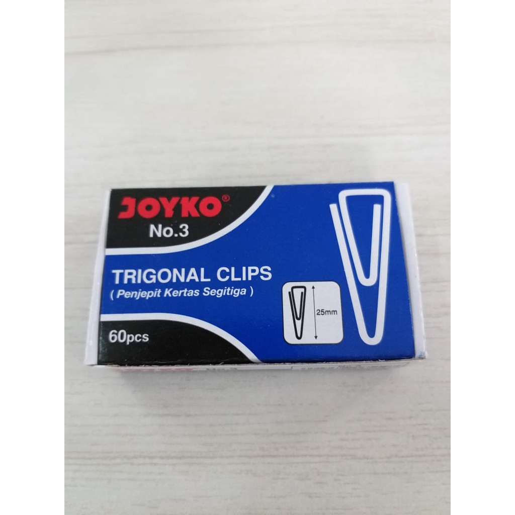 

Paper Clip / Trigonal Clip / Klip Penjepit Kertas JOYKO NO.3 07300052 (3 PACK DAN 5 PACK)