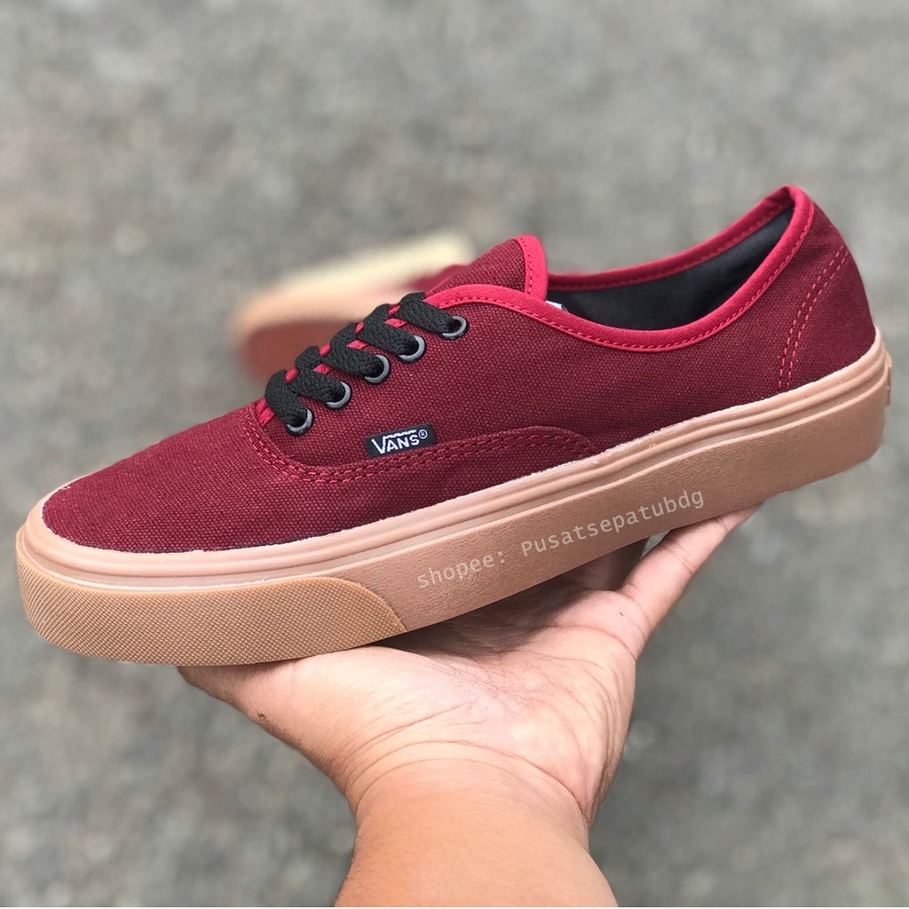 VANS AUTHENTIC MAROON GUM COKLAT