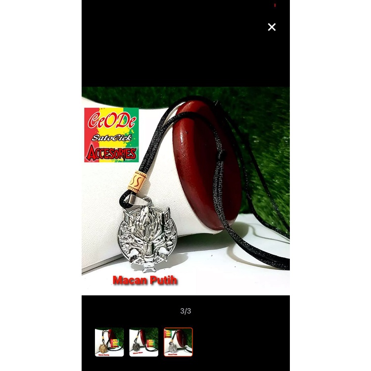 ranses 88Kalung Tali Bandul Kepala Macan 3D Import